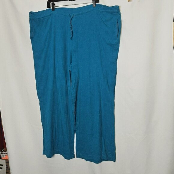 Jordan Taylor Womens Blue Gauzy Swimsuit Cover-Up Pants Size 2X Beachwear Bathin - Picture 3 of 13